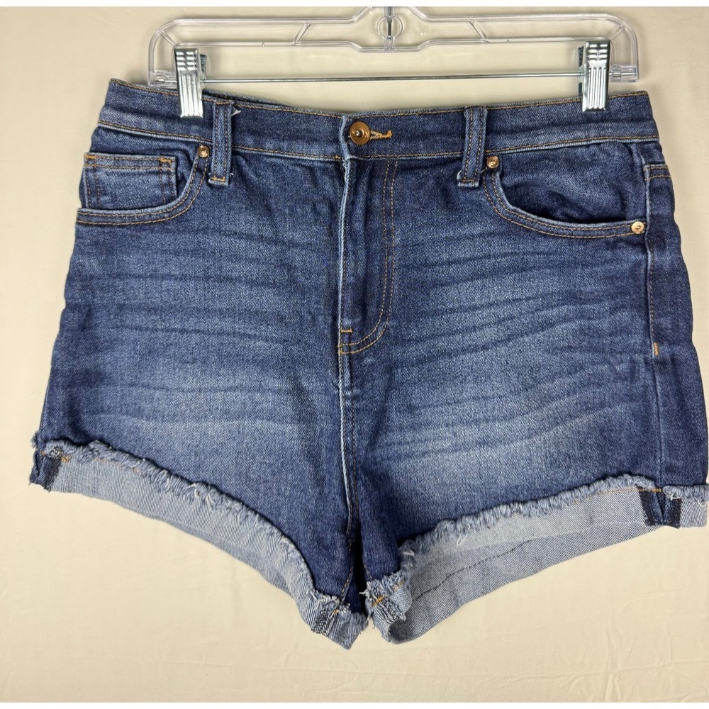 Kendall + Kylie High Rise Denim Shorts The Drifter Raw Hem Jean Shorts Size 9/29